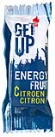 UP037 GET UP Energy Fruit Citroen/Citron 40x25g Energy Fruit Bar bestaat uit  50% fruit en bevat 20 gr koolhydraten.
Deze zachte reep zorgt snel voor extra energie GET UP CITROEN 2